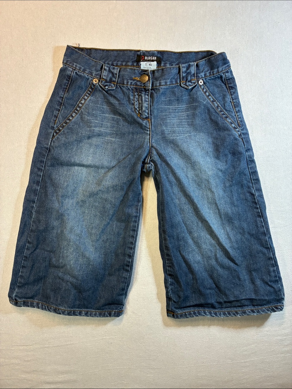 Blue Denim Bermuda Jeans - Women's Casual Shorts